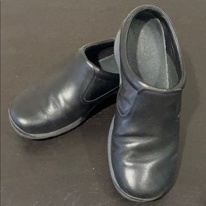 Merrell Black Leather Clogs Slip On Size 10.5W